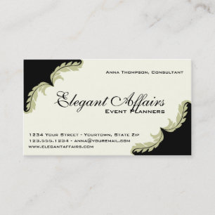 Tarjeta de visita elegante del planificador de
