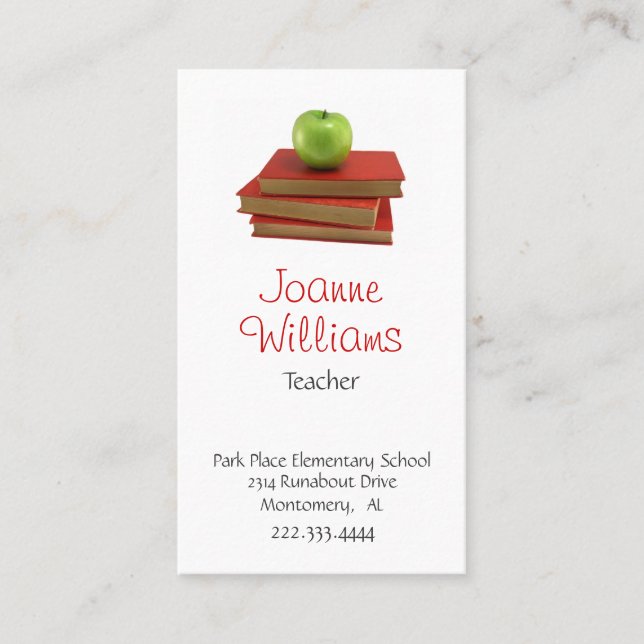 Tarjeta de visita elegante del profesor (Anverso)