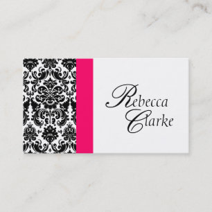 Tarjeta de visita elegante del rosa del damasco
