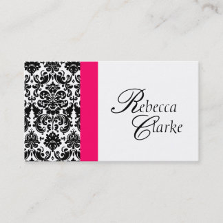 Tarjeta de visita elegante del rosa del damasco