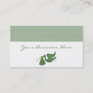 Tarjeta de visita elegante del verde de la cigüe
