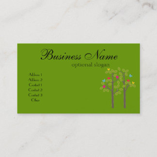 Tarjeta de visita elegante del verde del boutique