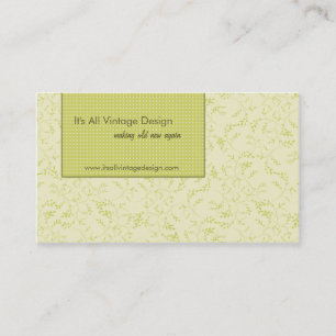 Tarjeta de visita elegante del vintage del verde