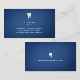 Tarjeta De Visita Elegante dental   Azul