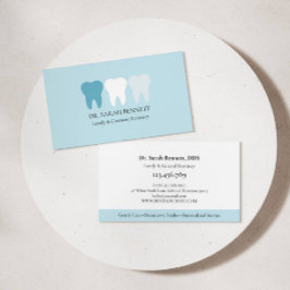 Tarjeta De Visita Elegante dentista azul acuático profesional
