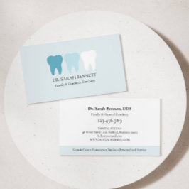 Tarjeta De Visita Elegante dentista azul claro profesional