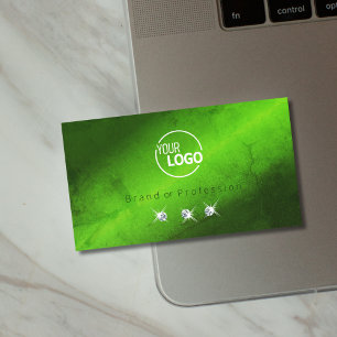 Tarjeta De Visita Elegante Diamantes de Mármol Verde con logotipo