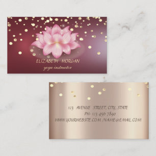 Tarjeta De Visita Elegante Diamantes Profesionales Loto Rojo Oscuro