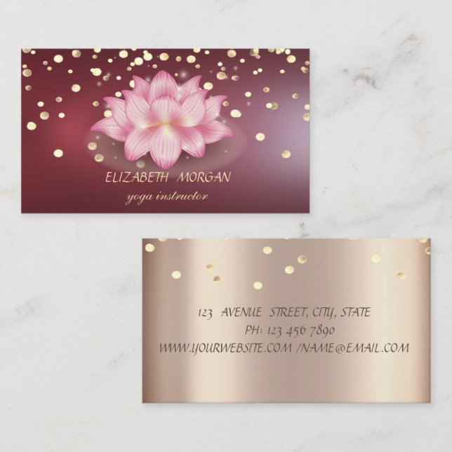 Tarjeta De Visita Elegante Diamantes Profesionales Oscuro Lot Rojo (Anverso / Reverso)