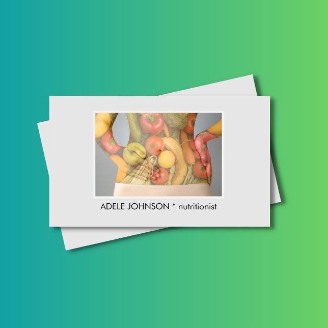 Tarjeta De Visita Elegante dietista nutricionista de cuerpo fotográf (Subido por el creador)