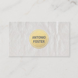 Tarjeta De Visita Elegante Diseñador de Círculo de Oro de Papel Blan