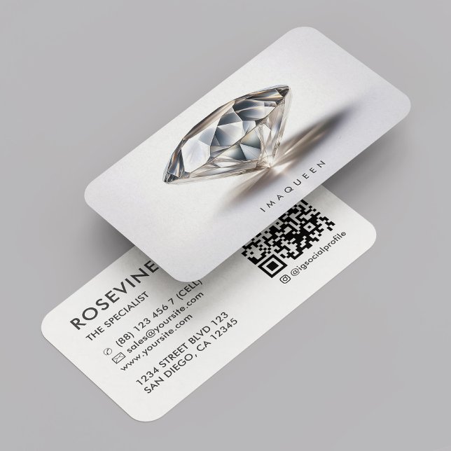 Tarjeta De Visita Elegante Diseñador de diamantes de joyas profesion (Elegant Professional Jewelry Pearl Diamond Business Card
☆★
☆★
☆★
☆★
☆★
(35654)
 | 
)