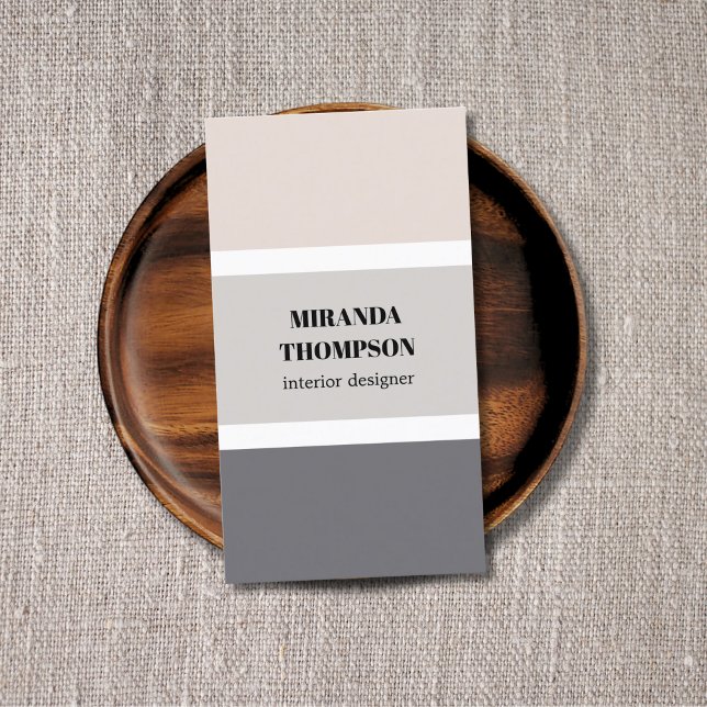 Tarjeta De Visita Elegante Diseñador de interiores de bandas pastele (Subido por el creador)