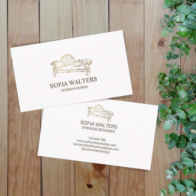 Tarjeta De Visita elegante diseñador de interiores sofá para uso dom (Subido por el creador)