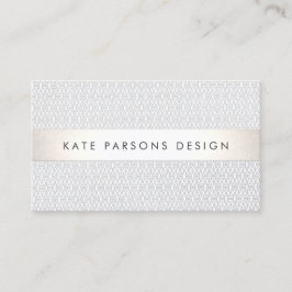 Tarjeta De Visita Elegante Diseñador de Moda Patrón rayado plateado