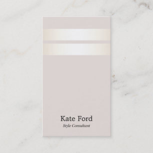 Tarjeta De Visita Elegante Diseñador Elegante Faux Satin Striped Bei