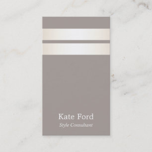 Tarjeta De Visita Elegante Diseñador Elegante Faux Satin Striped Tau