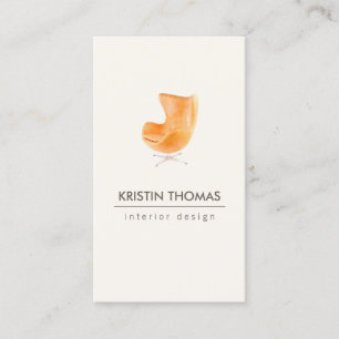Tarjeta De Visita Elegante Diseñador interior de cuero de color acuá