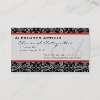 Tarjeta De Visita Elegante Diseñador Interior Grunge Antique Dealer