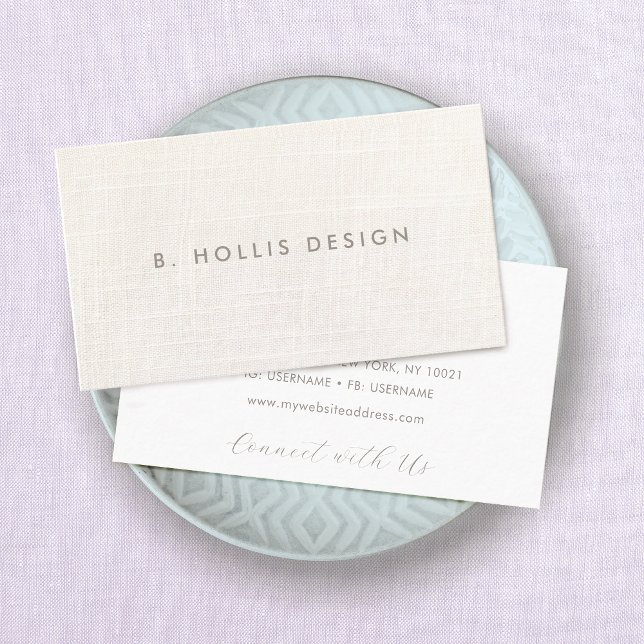 Tarjeta De Visita Elegante Diseñador Linen Blanco (imagen) (Subido por el creador)