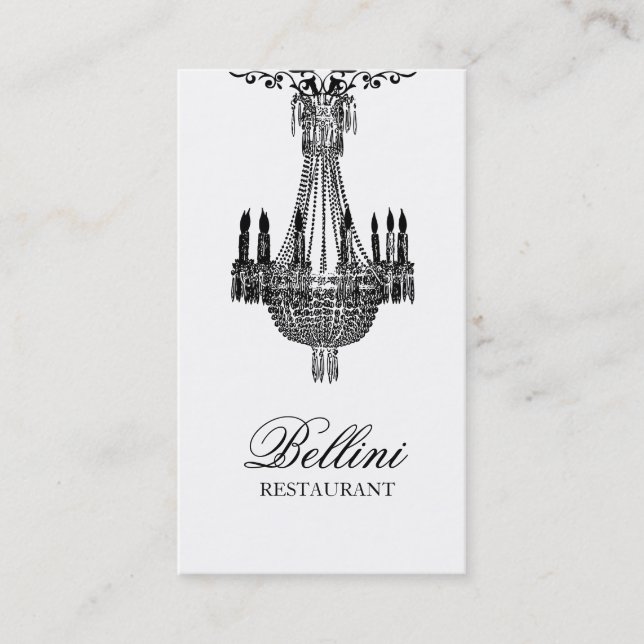 Tarjeta De Visita Elegante diseño blanco y negro de lujo (Anverso)