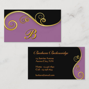 Tarjeta De Visita Elegante diseño con inicial en la parte delantera