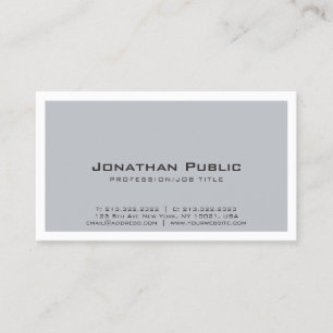 Tarjeta De Visita Elegante diseño de color blanco gris creativo y se