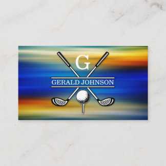 Tarjeta De Visita Elegante diseño de monograma de golf personalizado