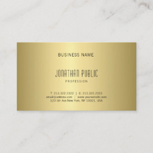 Tarjeta De Visita Elegante Diseño De Oro Simple Moda Moderna