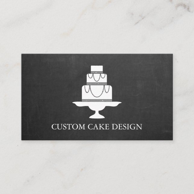 Tarjeta De Visita Elegante diseño de pasteles Personalizados decoran (Anverso)