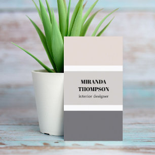 Tarjeta De Visita Elegante diseño de rayas pastel Simple Interior