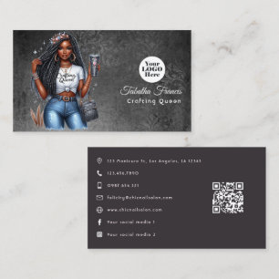 Tarjeta De Visita Elegante Diseño de Reina de Artesanía