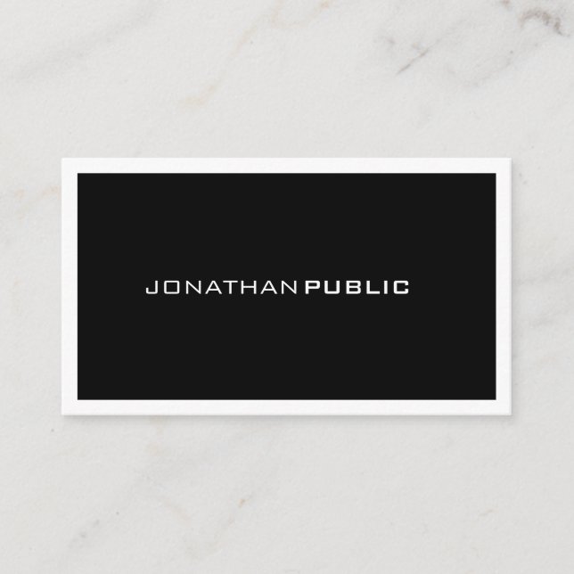 Tarjeta De Visita Elegante Diseño Elegante Elegante Llanura Profesio (Anverso)