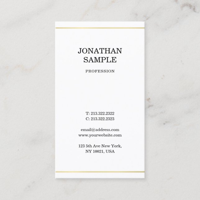 Tarjeta De Visita Elegante diseño elegante elegante moderno estilo d (Anverso)