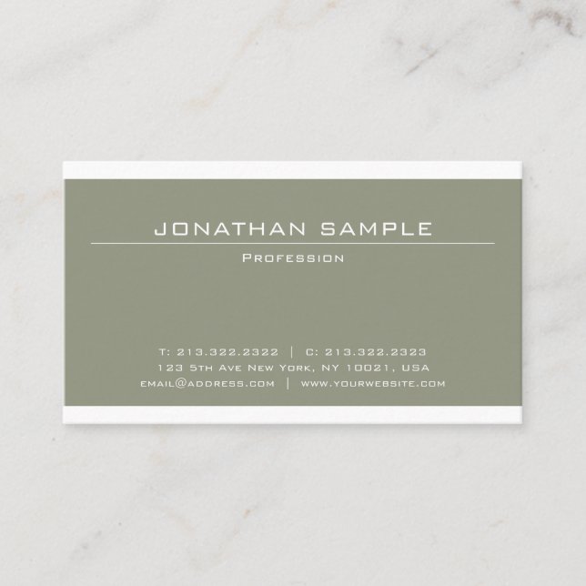 Tarjeta De Visita Elegante diseño elegante profesional de lujo moder (Anverso)