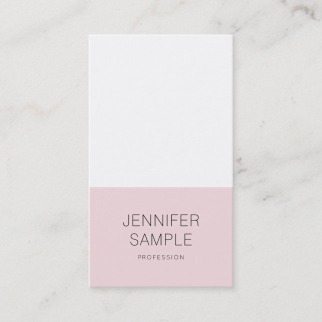 Tarjeta De Visita Elegante diseño elegante rosado estilo moderno luj (Anverso)