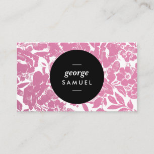 Tarjeta De Visita Elegante Diseño Floral Dorado Con Negro Negrita