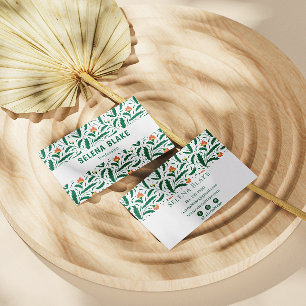 Tarjeta De Visita Elegante diseño floral verde   Moda y modernidad