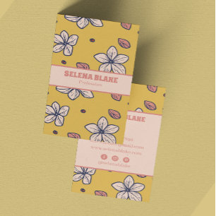 Tarjeta De Visita Elegante diseño floral vertical - Moda y modernida