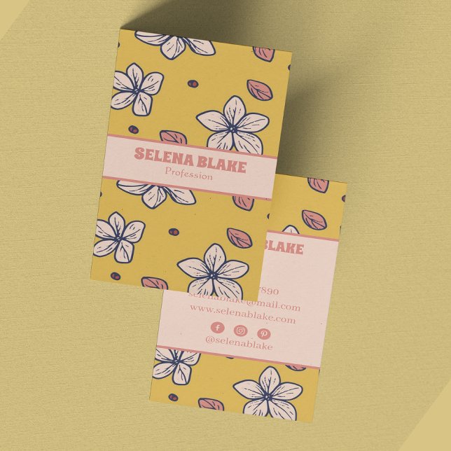 Tarjeta De Visita Elegante diseño floral vertical - Moda y modernida (Subido por el creador)