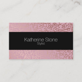 Tarjeta De Visita Elegante diseño geométrico rosa dorado