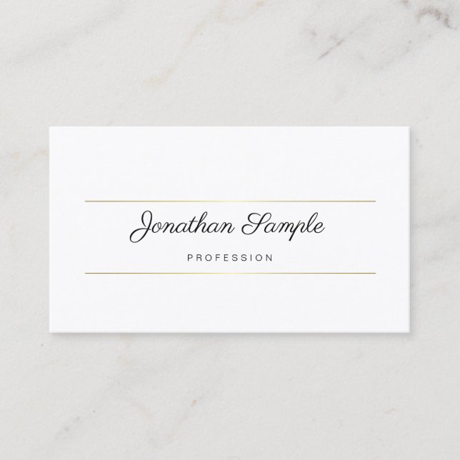 Tarjeta De Visita Elegante Diseño Gold Plantilla de escritura modern (Anverso)