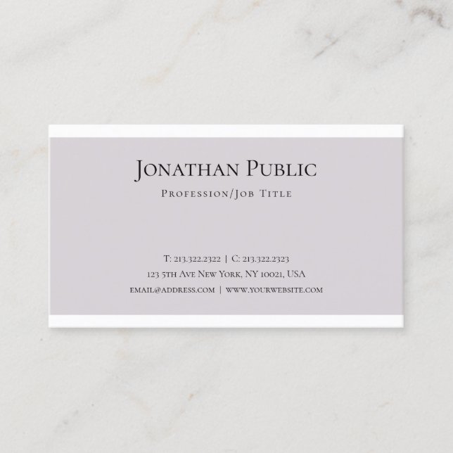 Tarjeta De Visita Elegante Diseño Gráfico Limpio Moderno (Anverso)