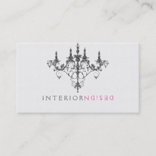 Tarjeta De Visita Elegante diseño interior de lámpara de araña blanc