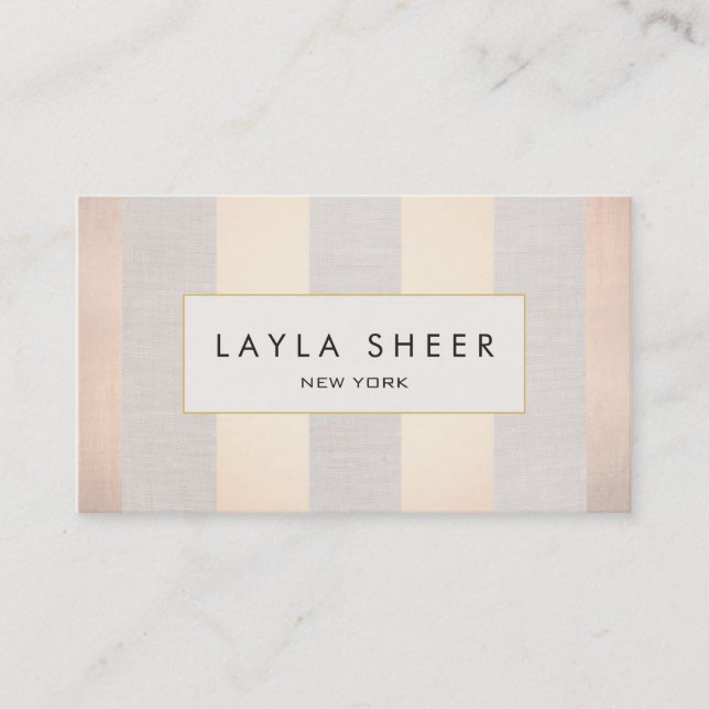 Tarjeta De Visita Elegante diseño interior Rosa bandas de oro (Anverso)