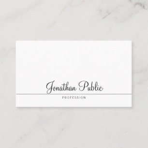 Tarjeta De Visita Elegante diseño manuscrito moderno estilo Minimali