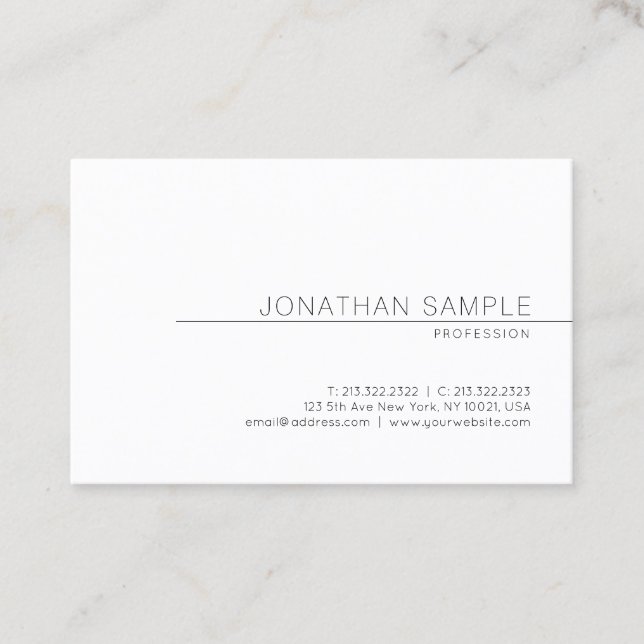 Tarjeta De Visita Elegante Diseño Minimal Profesional Plata Moderna (Anverso)