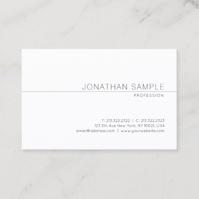 Tarjeta De Visita Elegante diseño minimalista moderno profesional (Anverso)