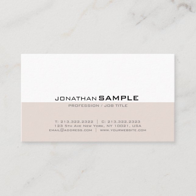 Tarjeta De Visita Elegante diseño minimalista moderno profesional (Anverso)
