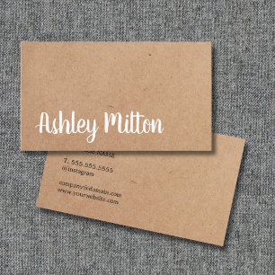 Tarjeta De Visita Elegante diseño moderno impreso en kraft blanco pa
